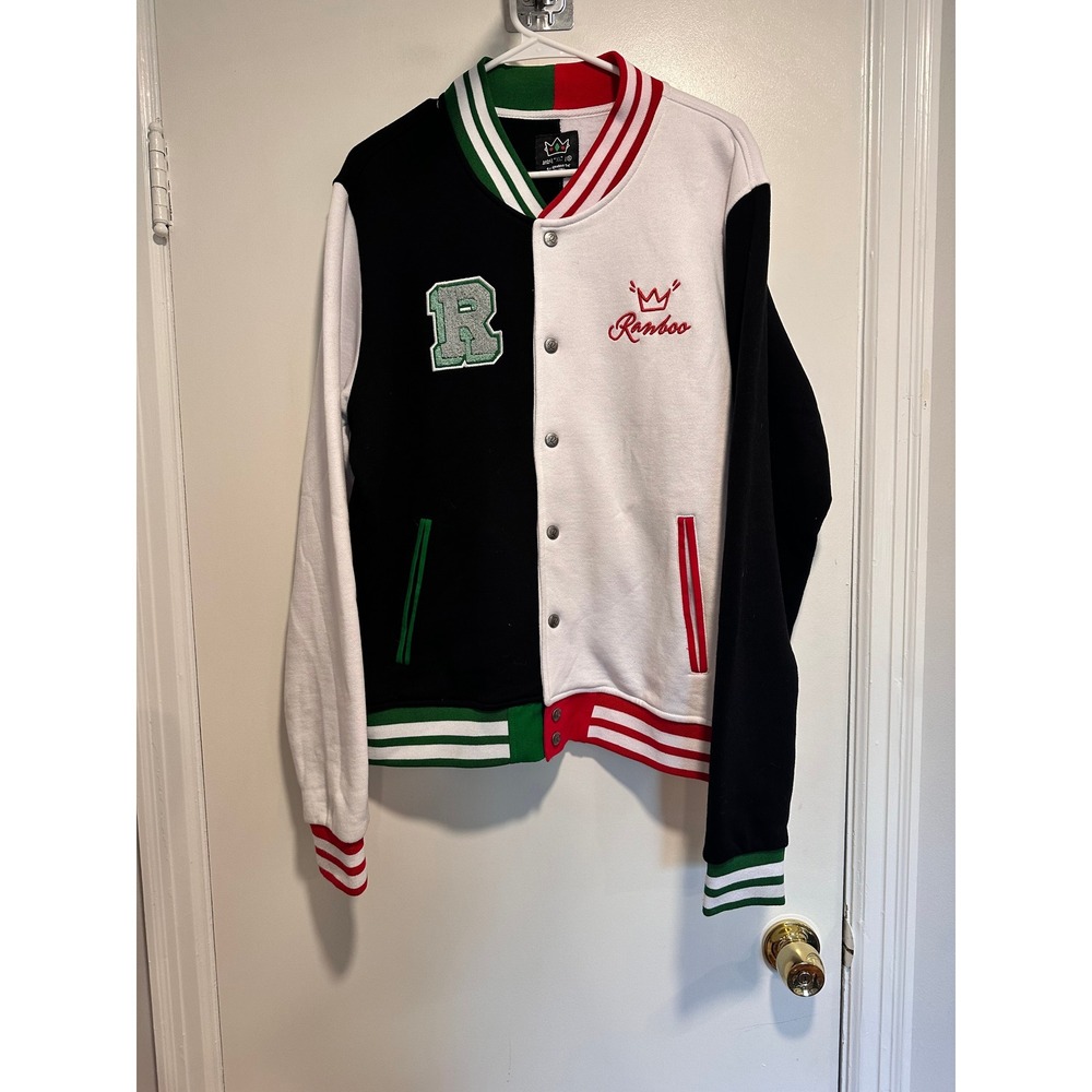 Ranboo The Beloved 2021 Split Varsity Letterman Jacket Sz:XL Black White Cotton